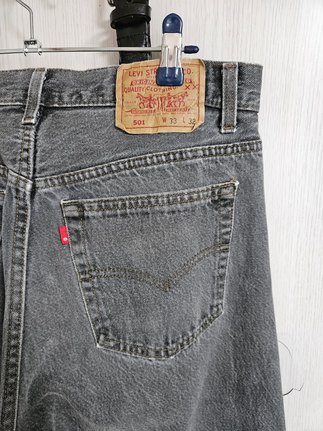 90s usa levi's 501  33x32 리바이스 빈티지 흑청 상품이미지3