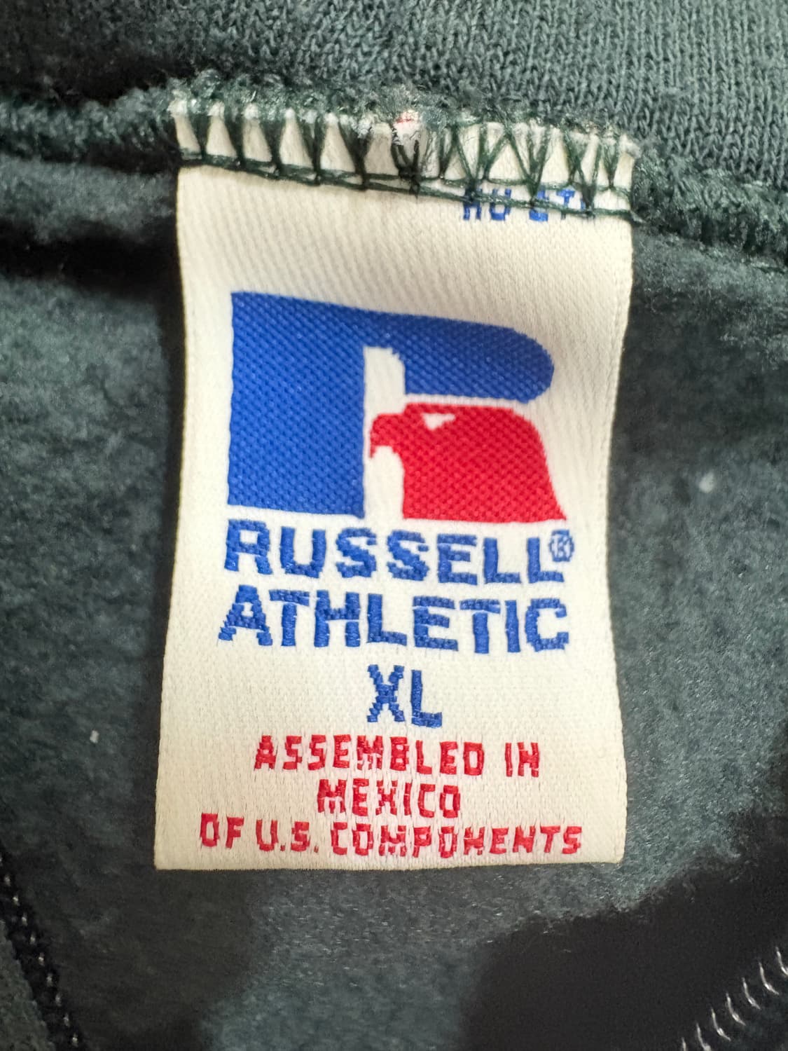 90s 러셀 후드집업 카키그린 xl 상품이미지7