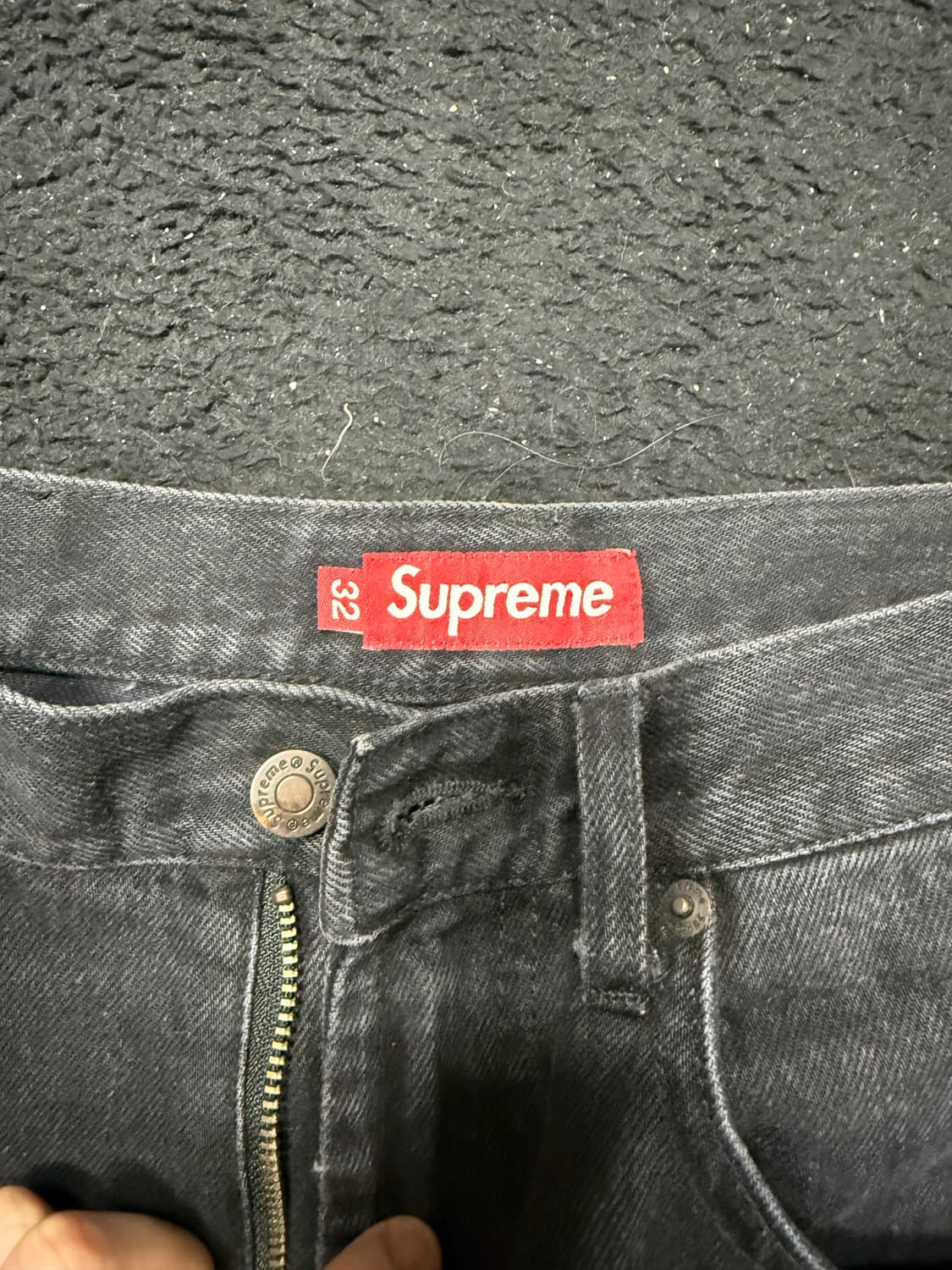 슈프림 스냅오프 배기 진 블랙 32 상품이미지2