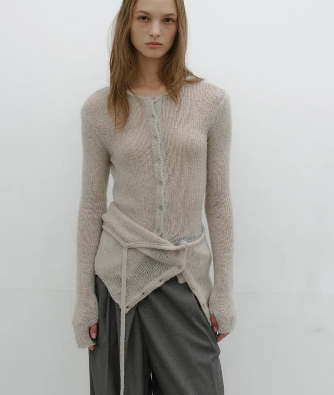 로우타이드 lowtide 알파카 핸드워머 니트(그레이) 상품이미지2