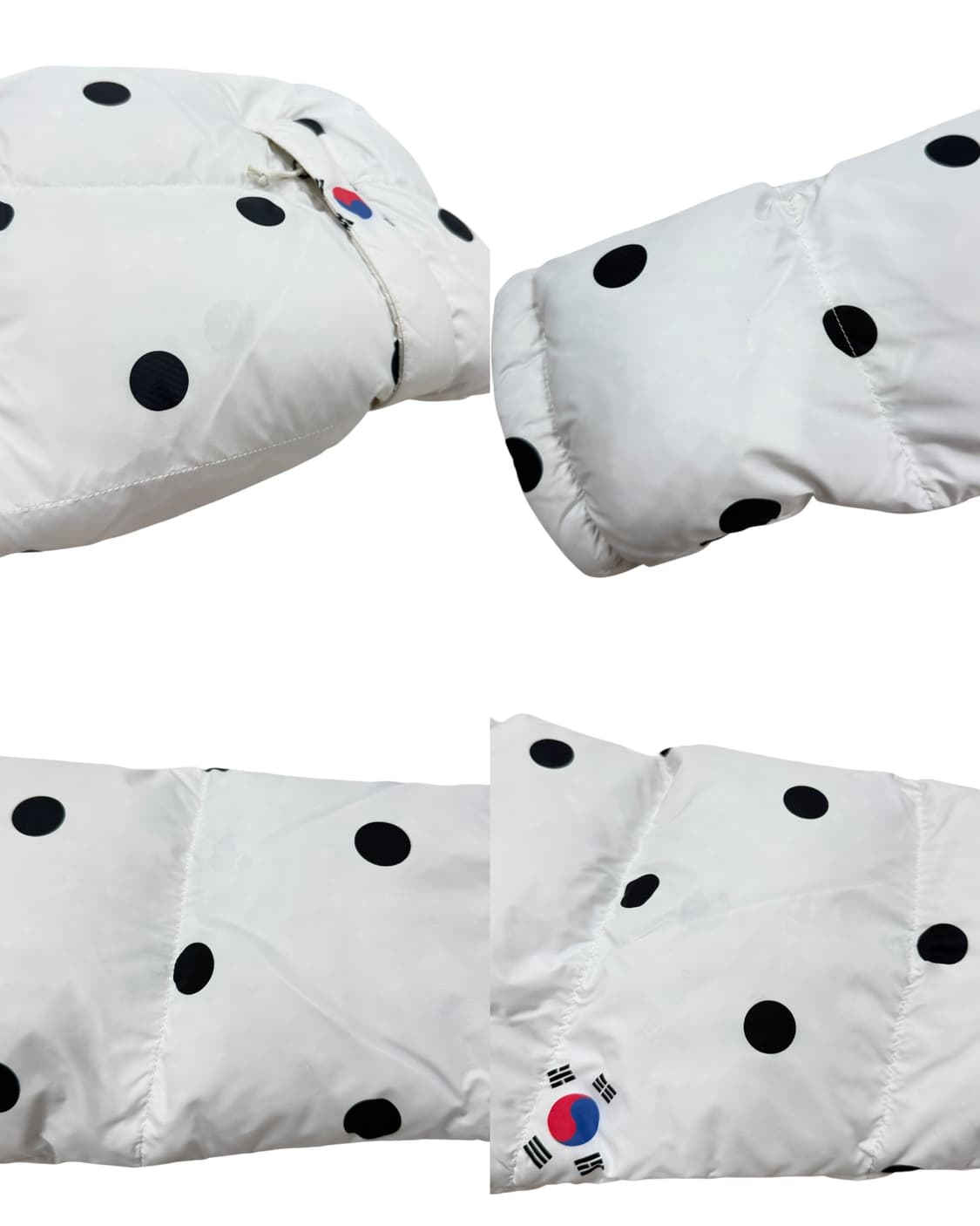 노스페이스 해외판 한정판 도트 땡땡이 태극기 코리아 눕시700패딩 화이트 상품이미지8