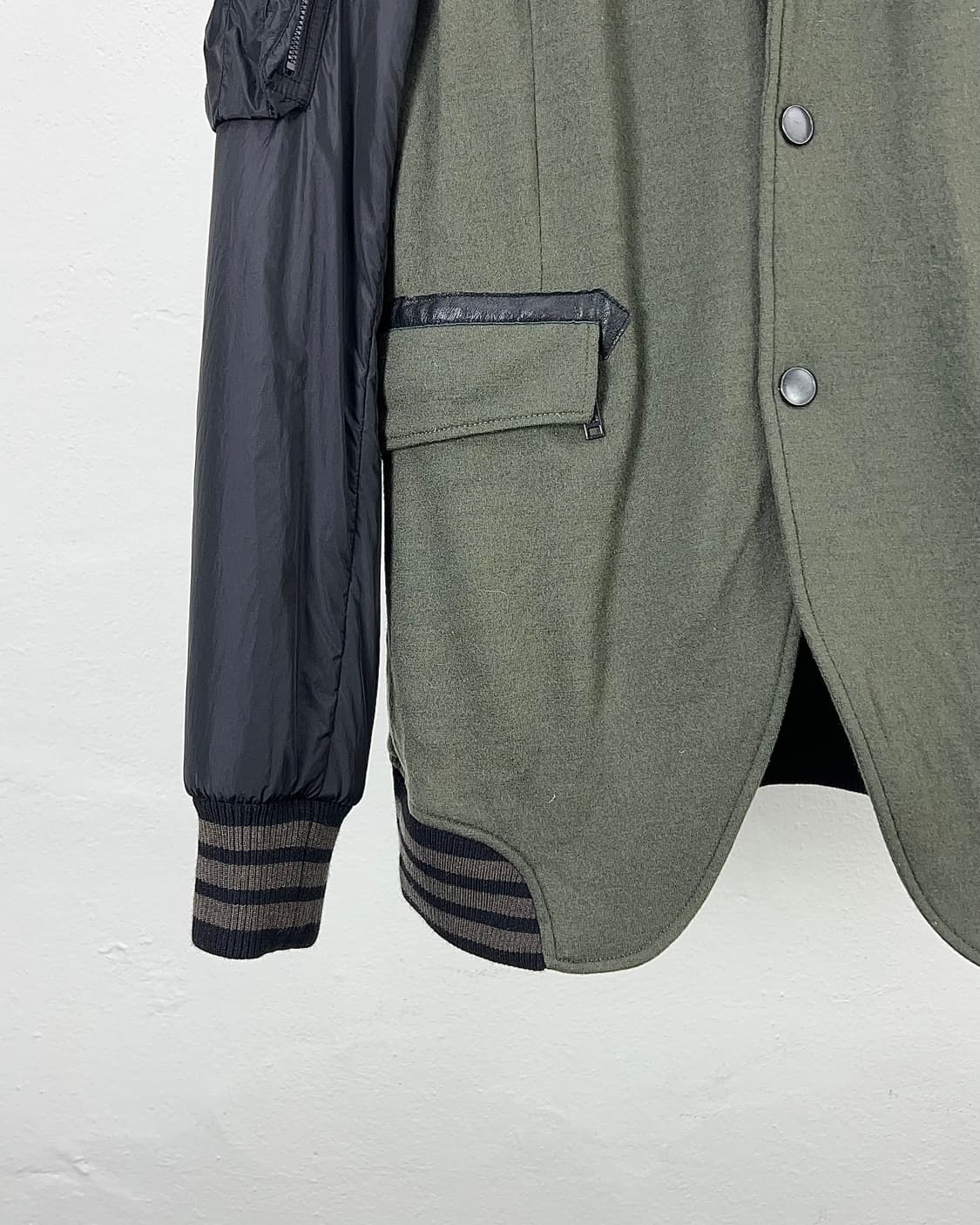 Y-3 스위칭 카키 믹스 하이브리드 블레이저 바시티 울 자켓 상품이미지4