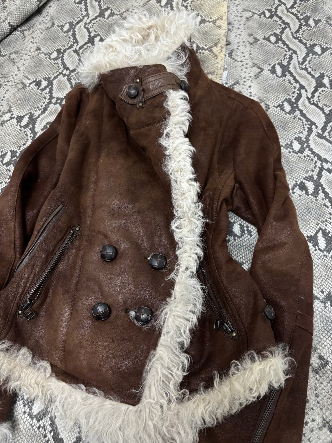 00‘s High Neck Button Sheep Fur&Leather  상품이미지2