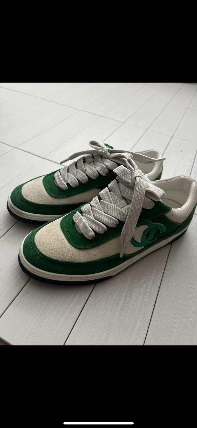 샤넬 스니커즈 스웨이드 그린 상품이미지2