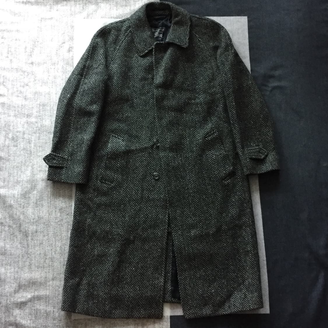 80s 버버리 트위드 발마칸 코트 상품이미지1