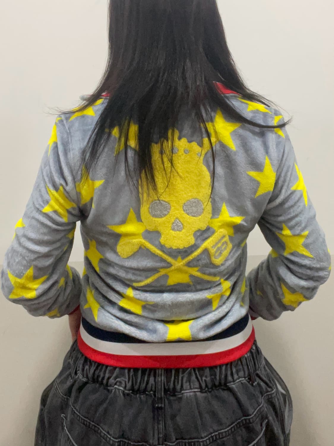 Jpn Birdie Hunt 버디헌트 스컬자수 별패턴 플리스 후드집업 상품이미지2