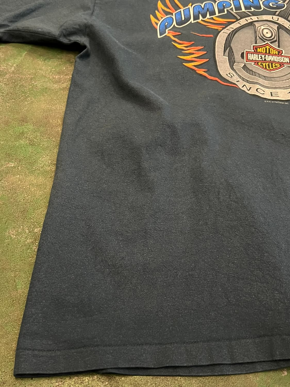 90's [2XL] 할리데이비슨 펌핑아이언 그래픽 싱글스티치 티셔츠 상품이미지4