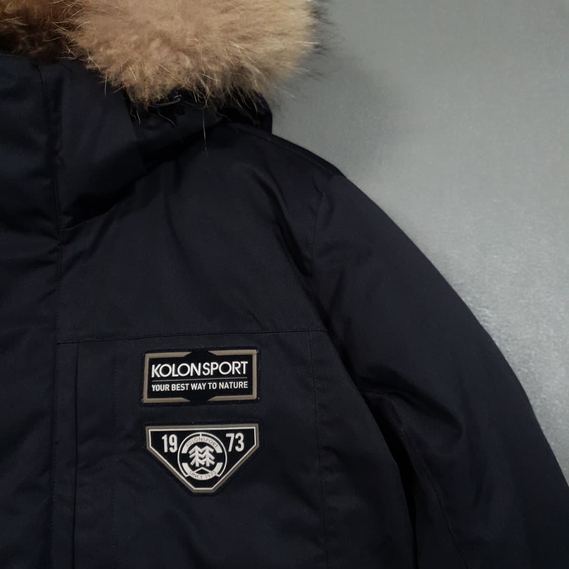 실측 L (100) 코오롱스포츠 포켓 라쿤퍼 스마터 덕다운 패딩 점퍼 상품이미지3