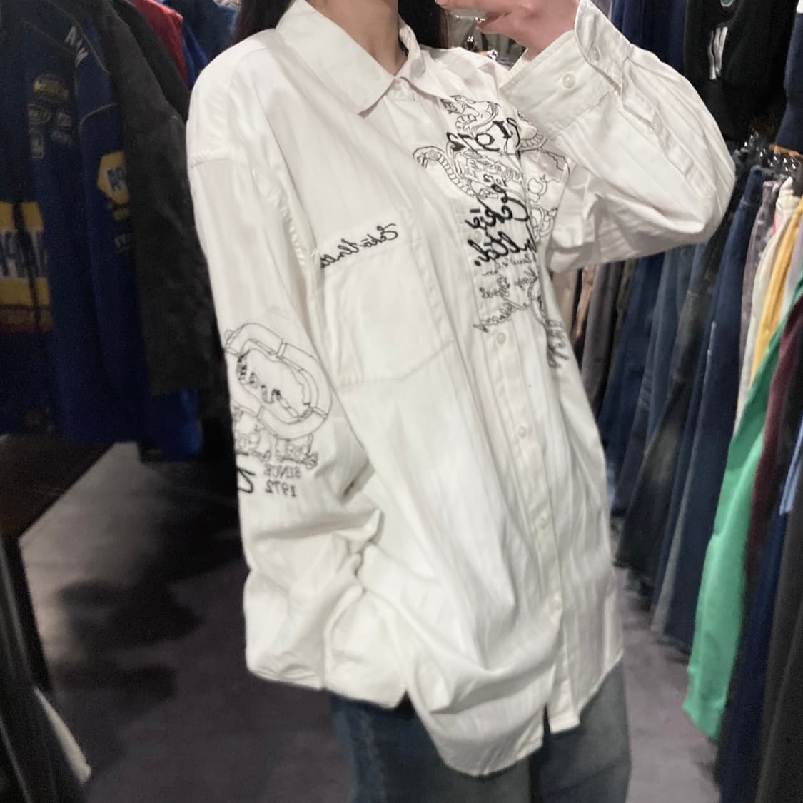 [IM] vtg 화이트 그래픽 셔츠 상품이미지4