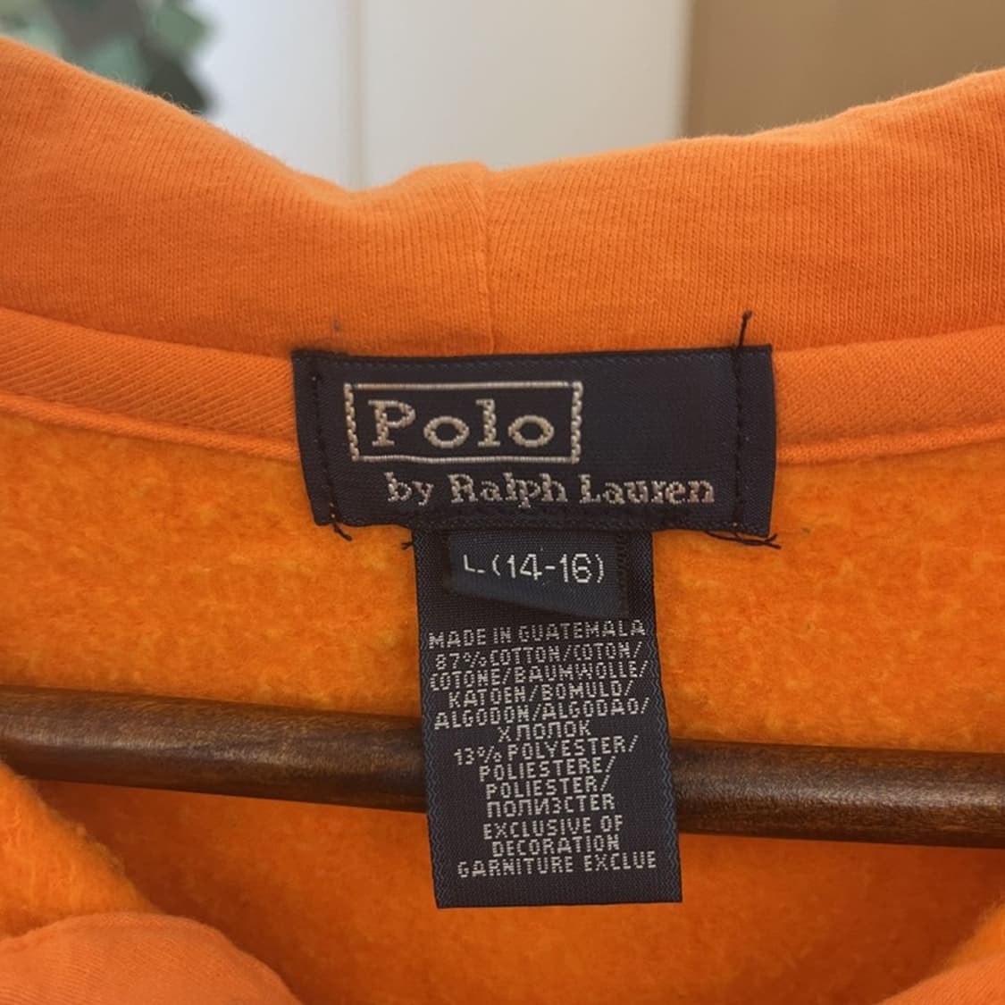 폴로 랄프로렌 레트로 Y2K 오렌지 기모 후드집업 L C09796 상품이미지5