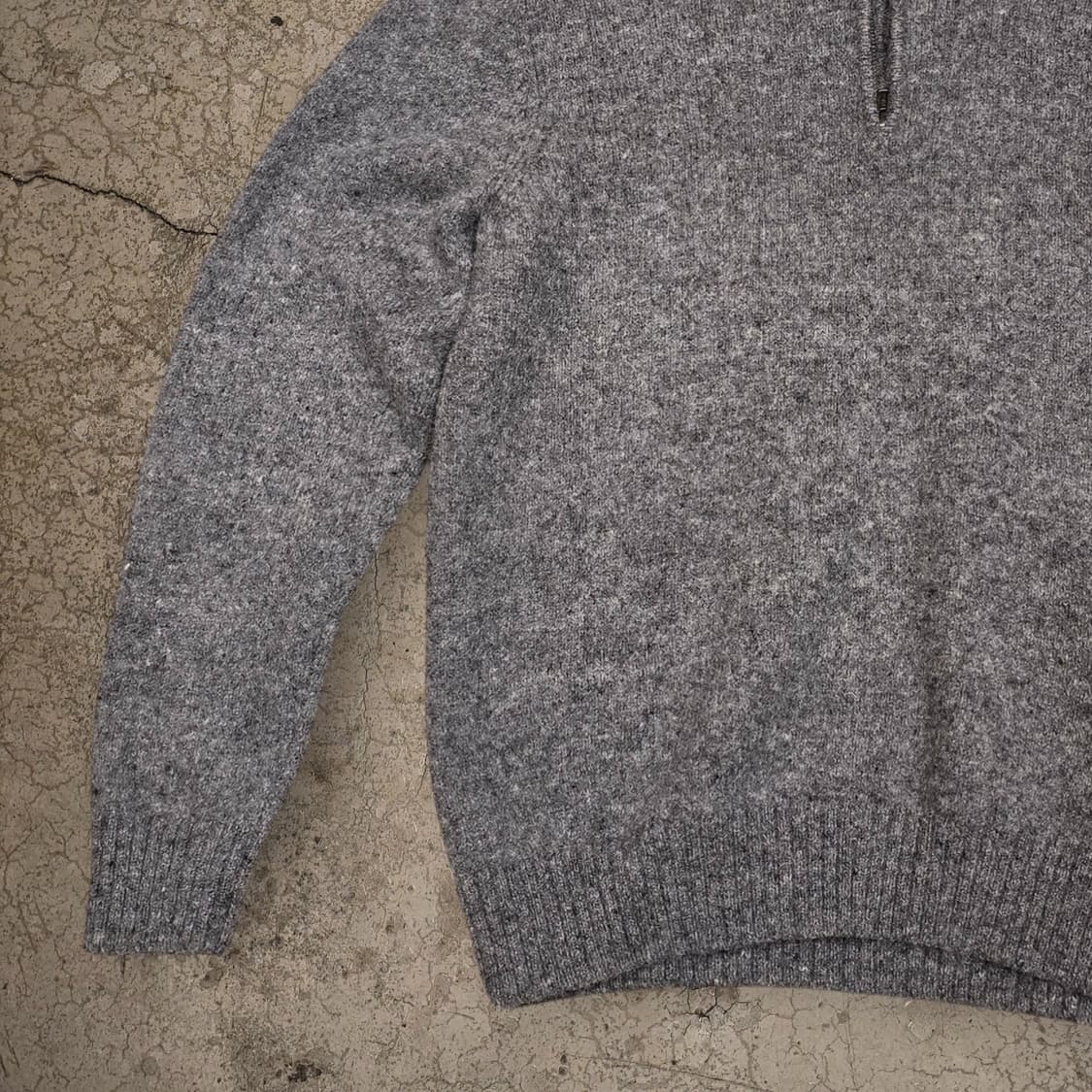 90s L.L.Bean 셔틀랜드 울100% 쿼터집 엘보패치 스웨터 상품이미지3