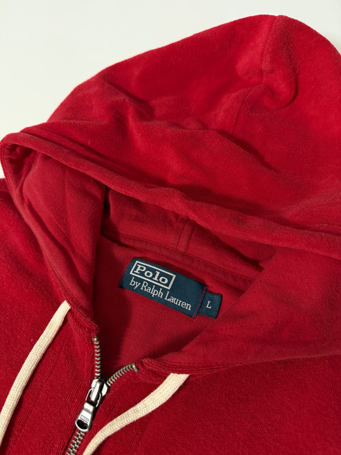 폴로 랄프로렌 루즈핏 00‘s 딥레드 테리 후드집업 상품이미지5