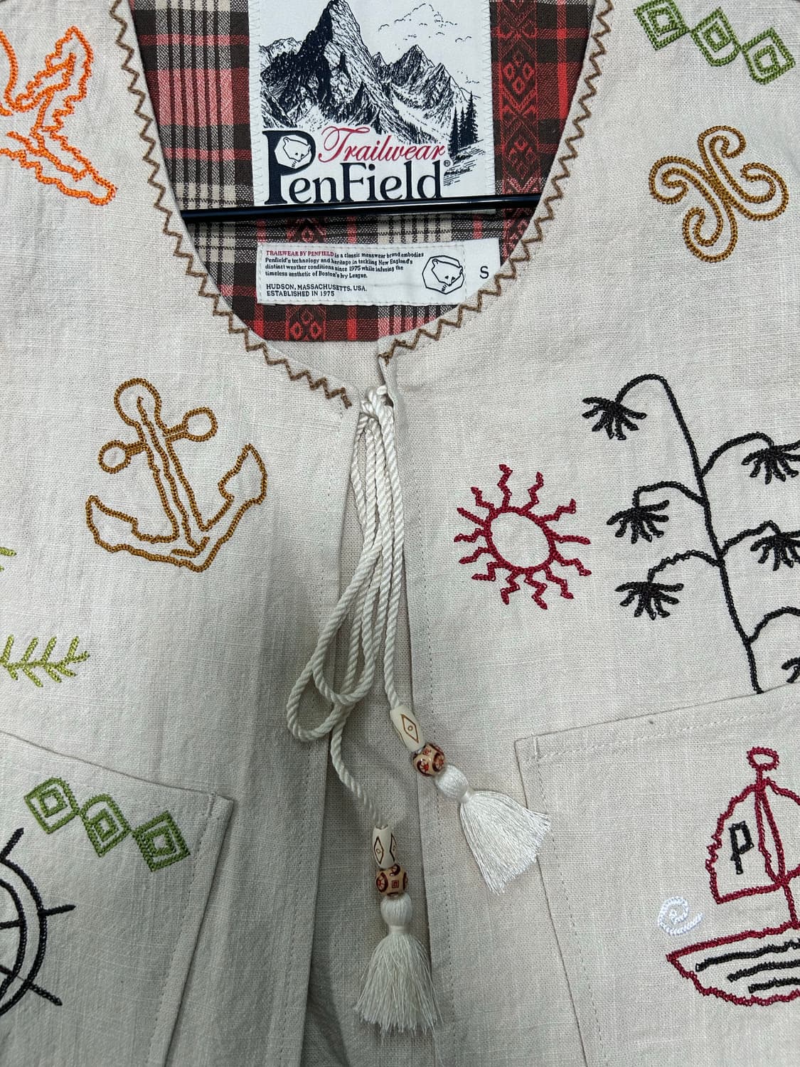 펜필드 자수 린넨 베스트 S 상품이미지3