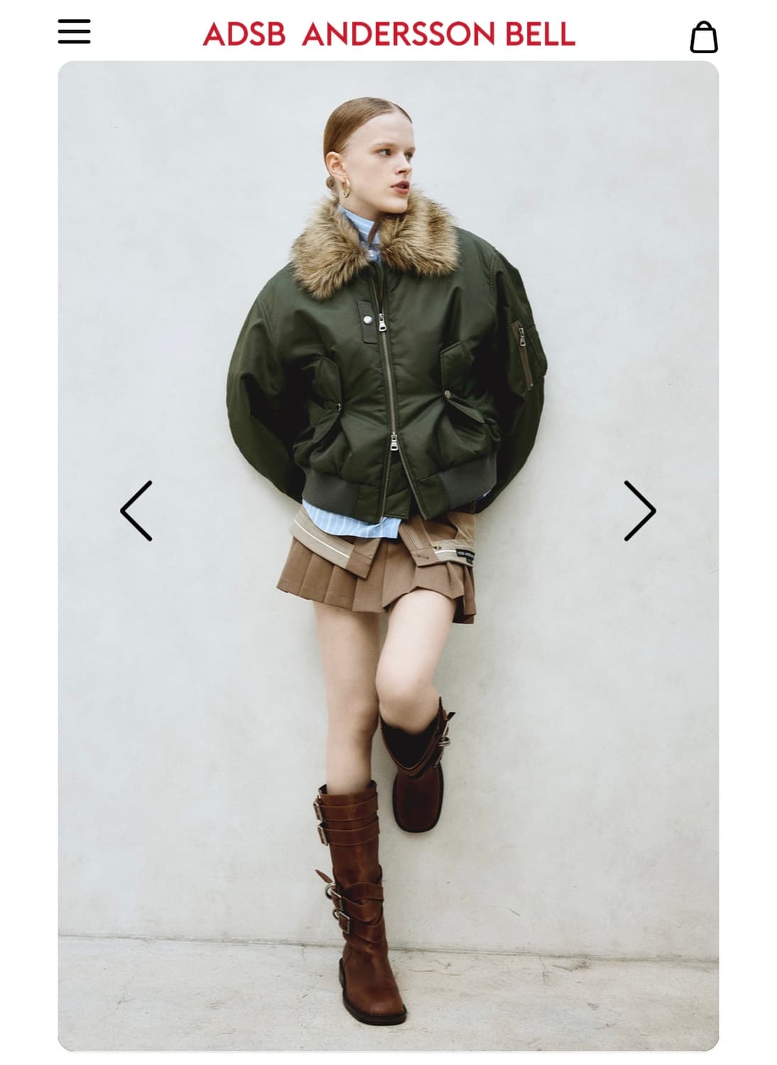 앤더슨벨 FUR COLLAR MA-1 BOMBER khaki 상품이미지7