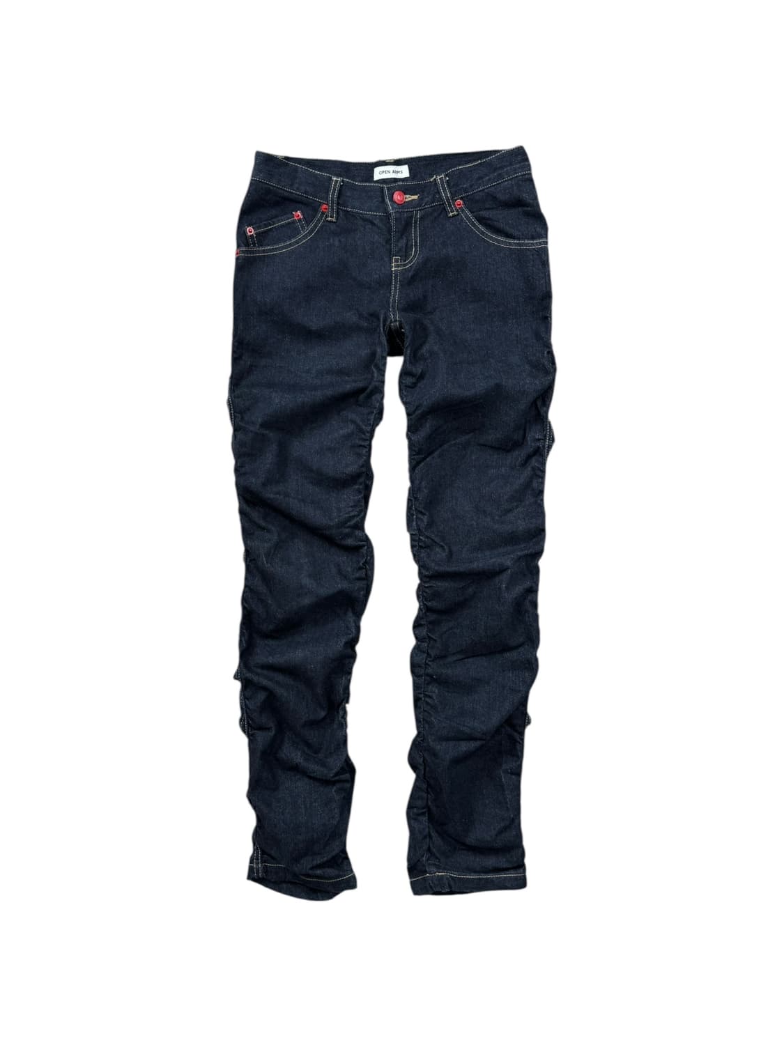 vintage ruched dark denim pants 상품이미지1