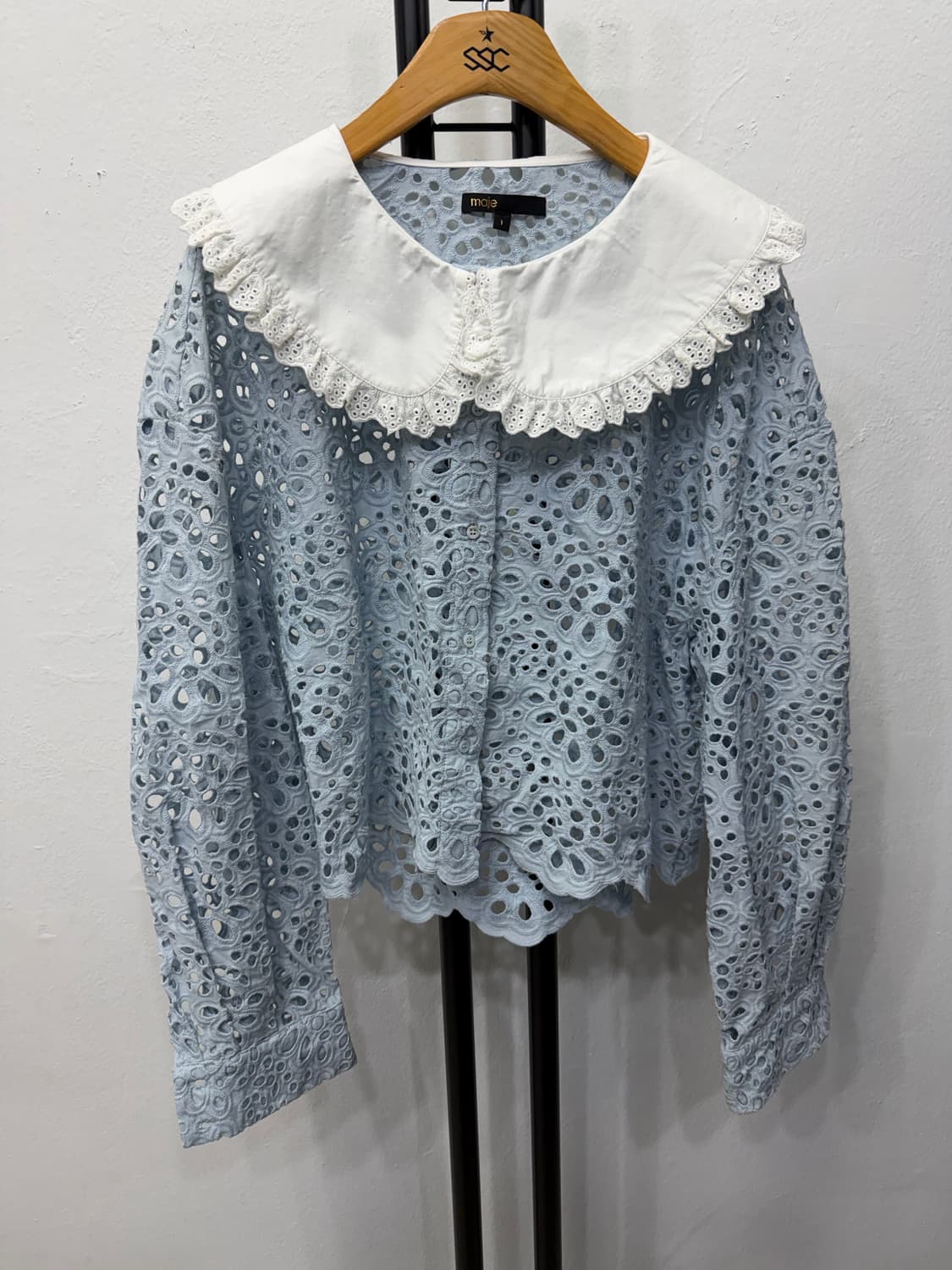 정품) 마쥬 아일렛 레이스 오버사이즈 블라우스 1 상품이미지1