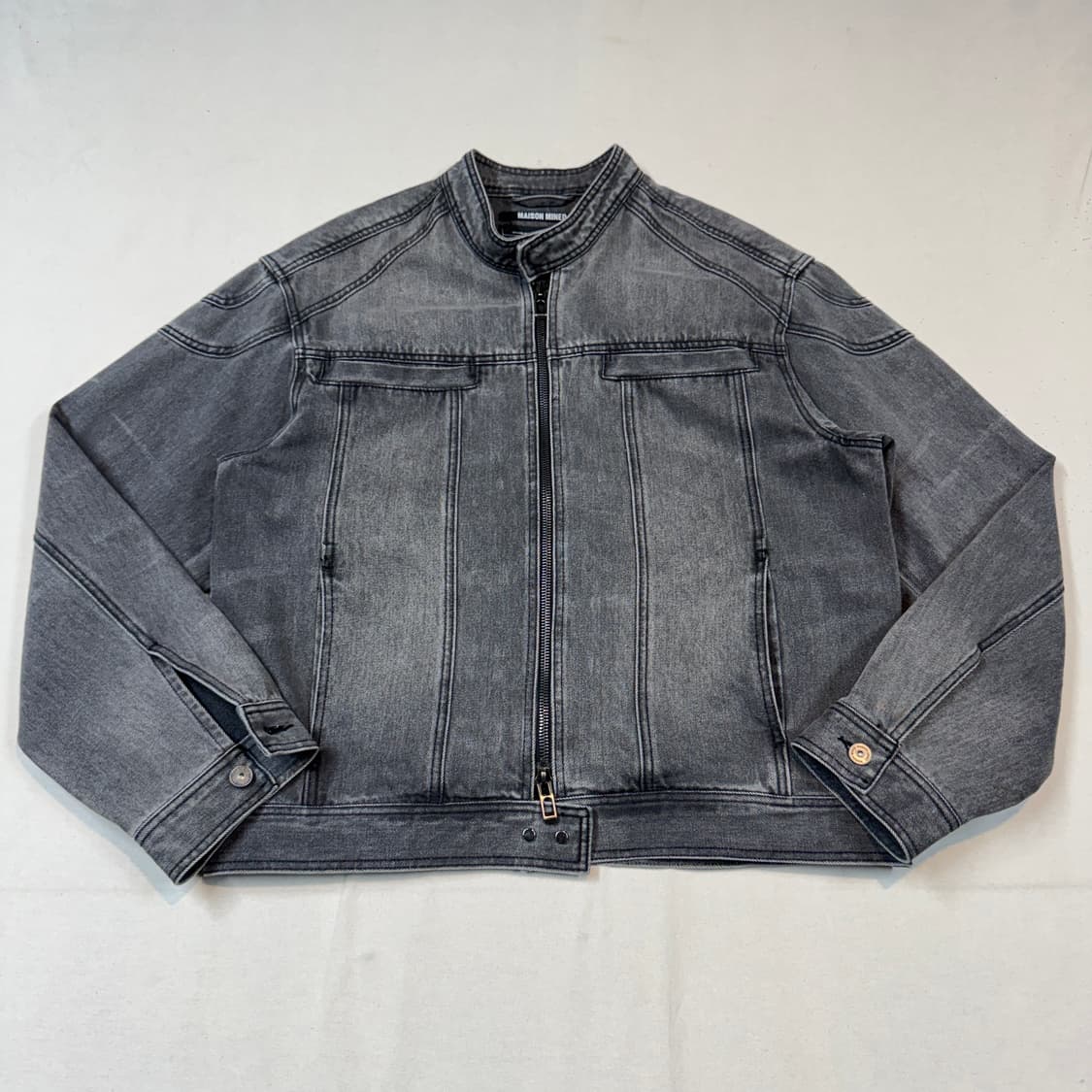 L) 메종미네드 스냅 바이커 데님 2way집업 자켓 상품이미지1