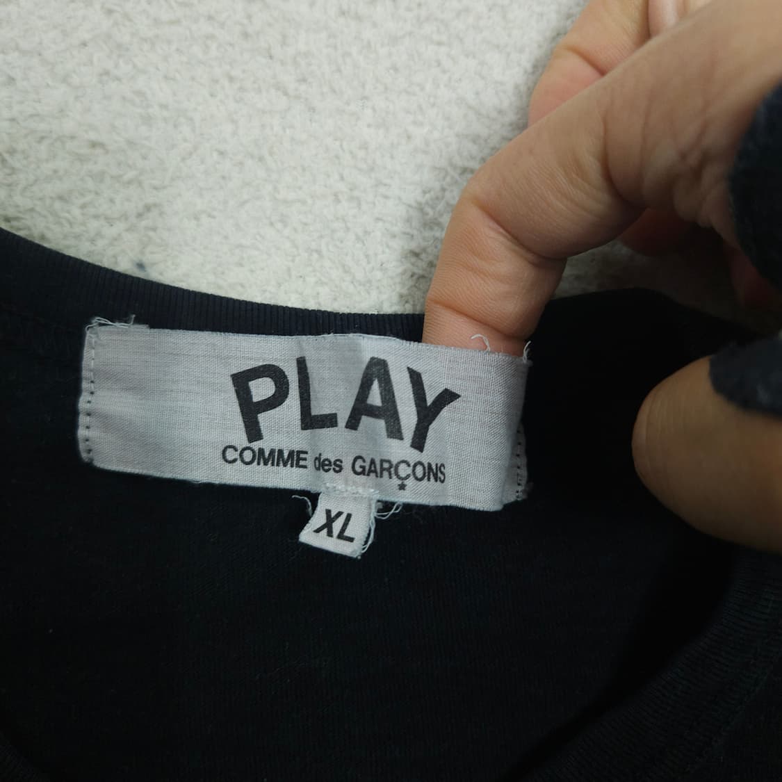 꼼데가르송 더블 하트 반팔 XL 블랙 상품이미지3