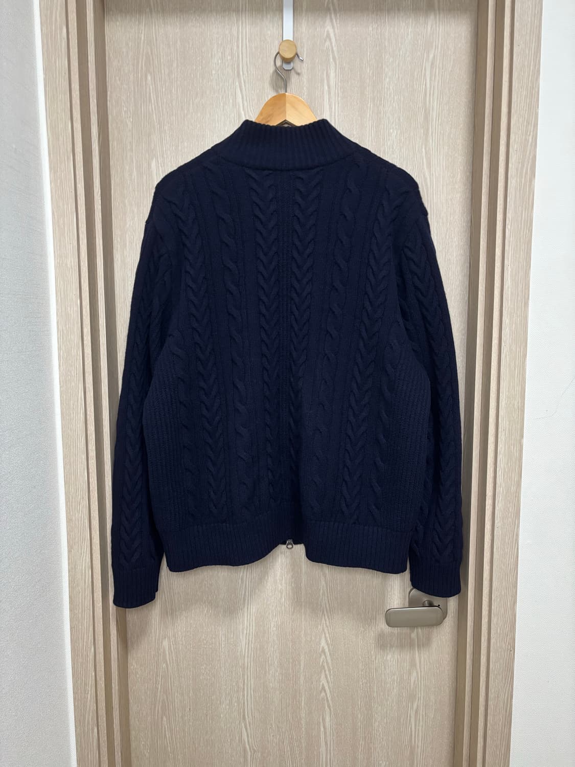 23FW)브룩스브라더스 케이블 방풍 울니트집업XL/105~110/네이비 상품이미지2