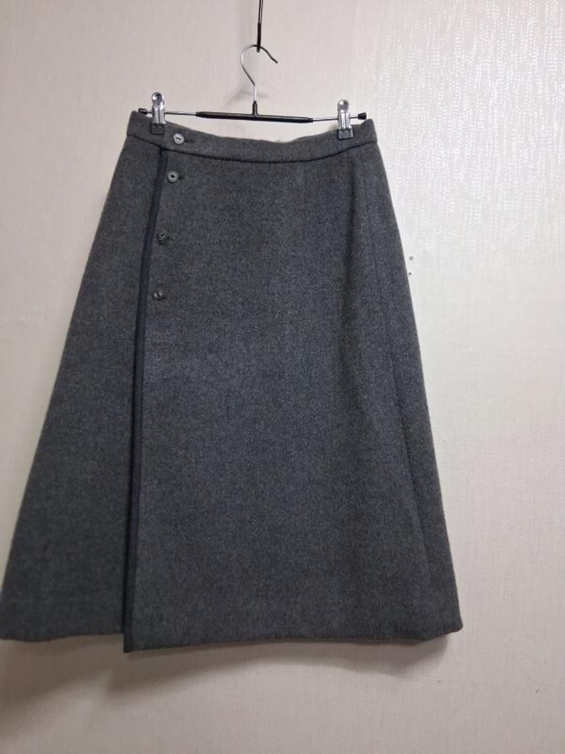 일본빈티지 J G HOOK  100%순모 울 두터운모직랩스커트 여성 25 상품이미지2