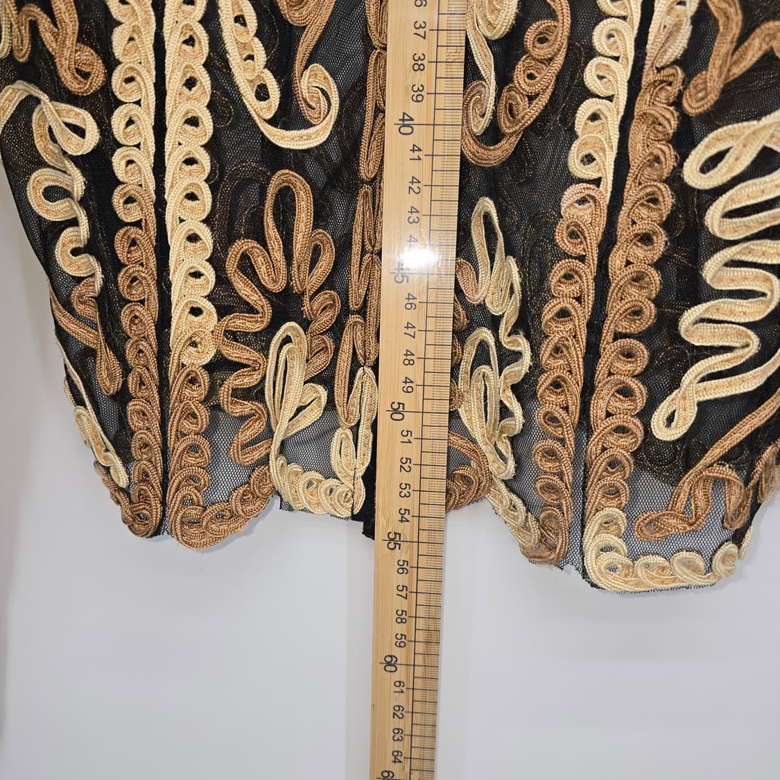 시스루 자수 패턴 블랙 메쉬 브라우스 상품이미지3