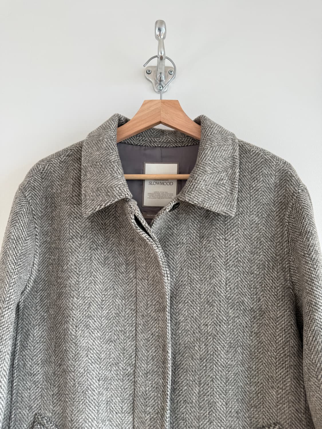 슬로우무드(SLOWMOOD) 울&알파카 헤링본 코트 상품이미지3