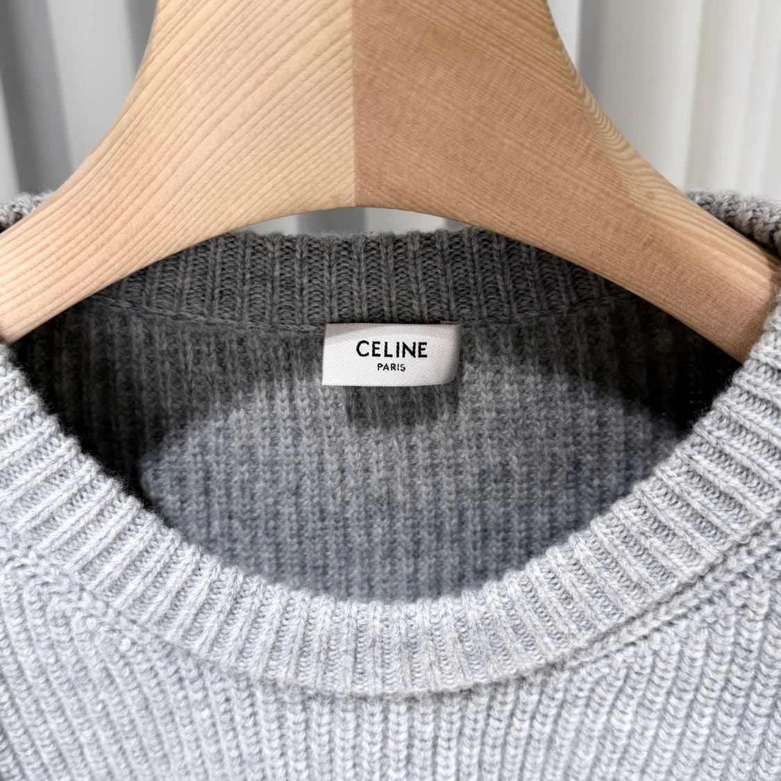 L / 셀린느 울 로고 오버사이즈 그레이 니트 상품이미지2