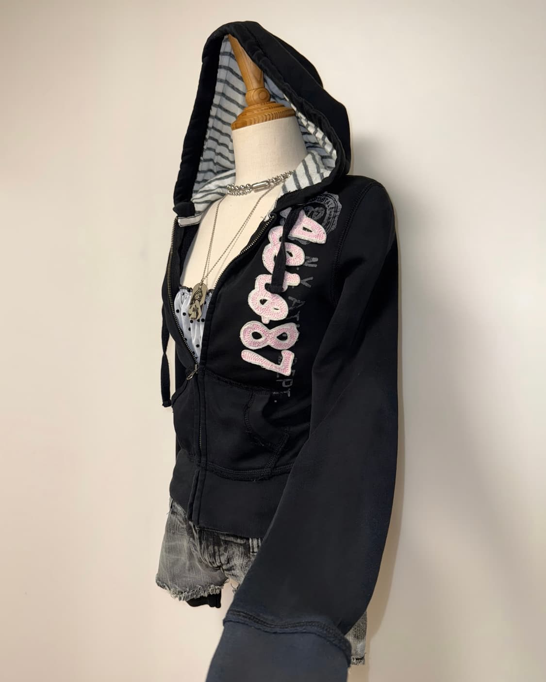 에어로포스테일 블랙 후드집업 상품이미지2