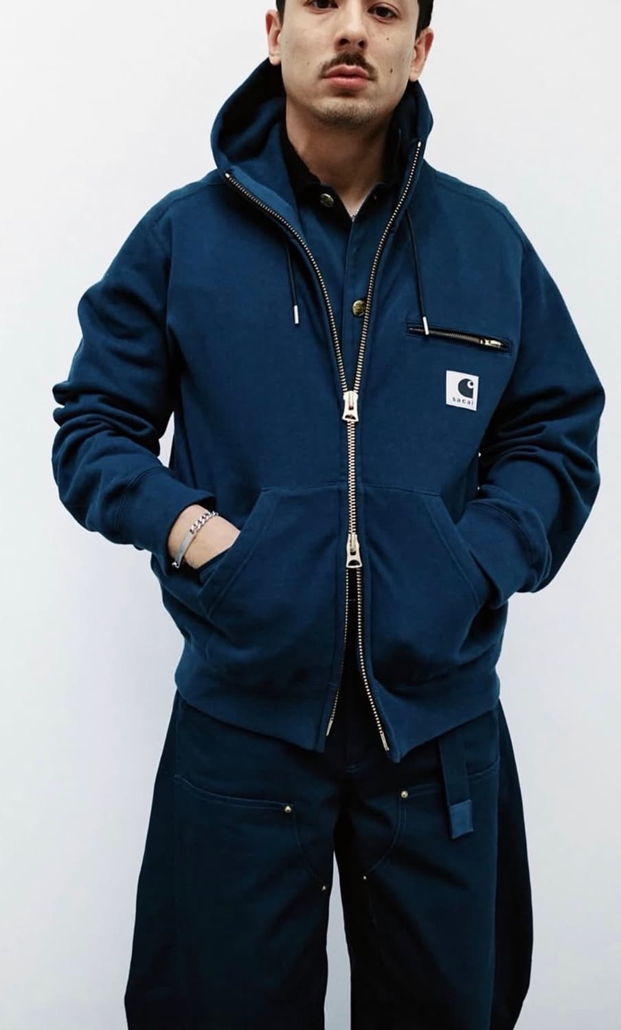 사카이x칼하트 26ss 코튼저지후드 네이비 상품이미지1