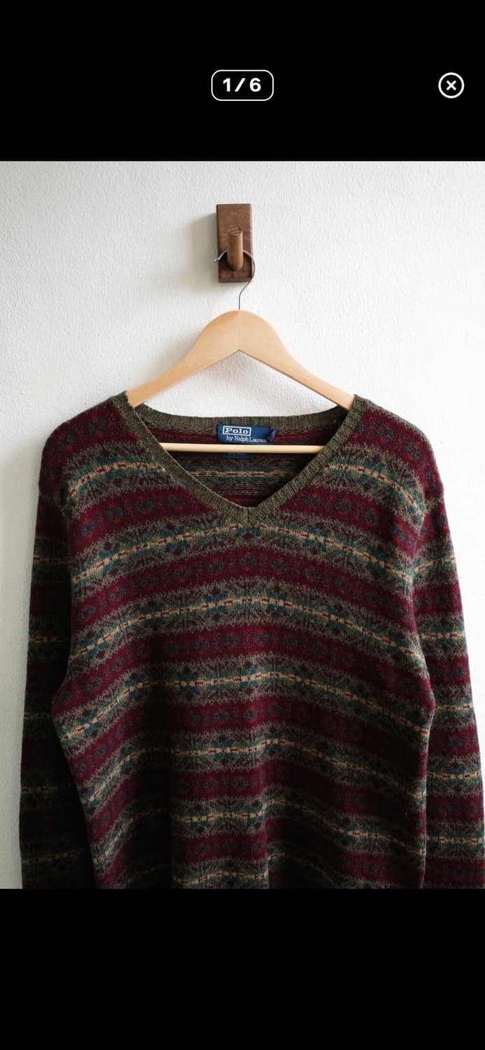 폴로 페어아일 브이넥 니트 상품이미지1