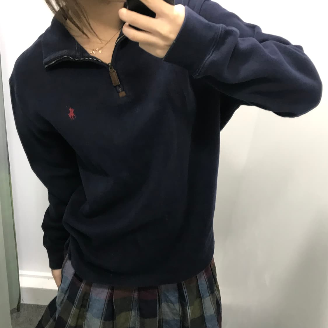 폴로 네이비 반집업 니트 상품이미지1