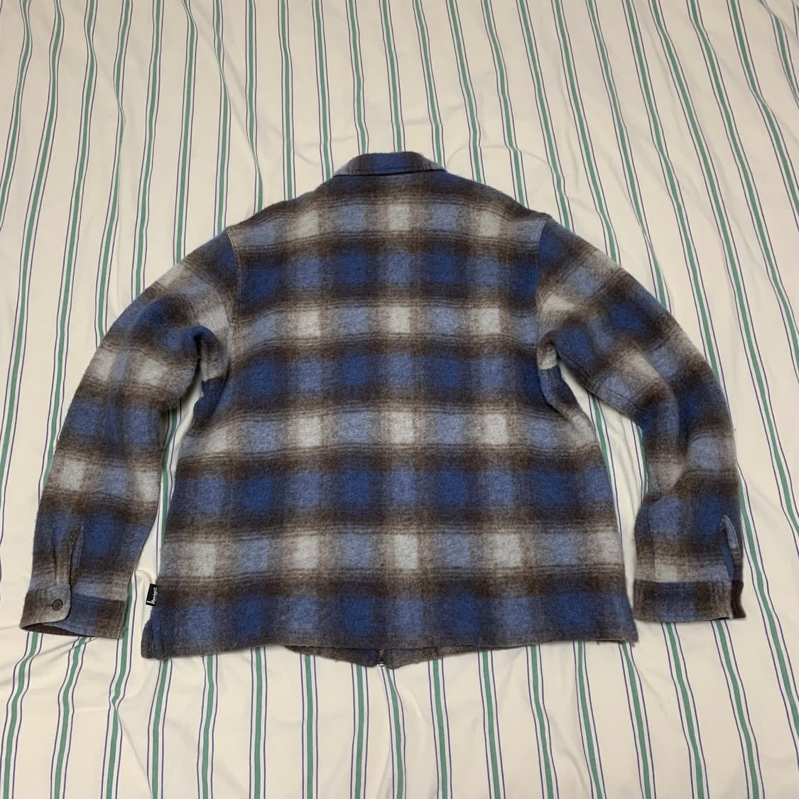 스투시 모헤어 플레이드 집 셔츠 xxl 상품이미지9