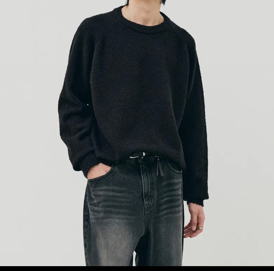 노이어 루즈핏 브쿨니트 화이트 50size 상품이미지4