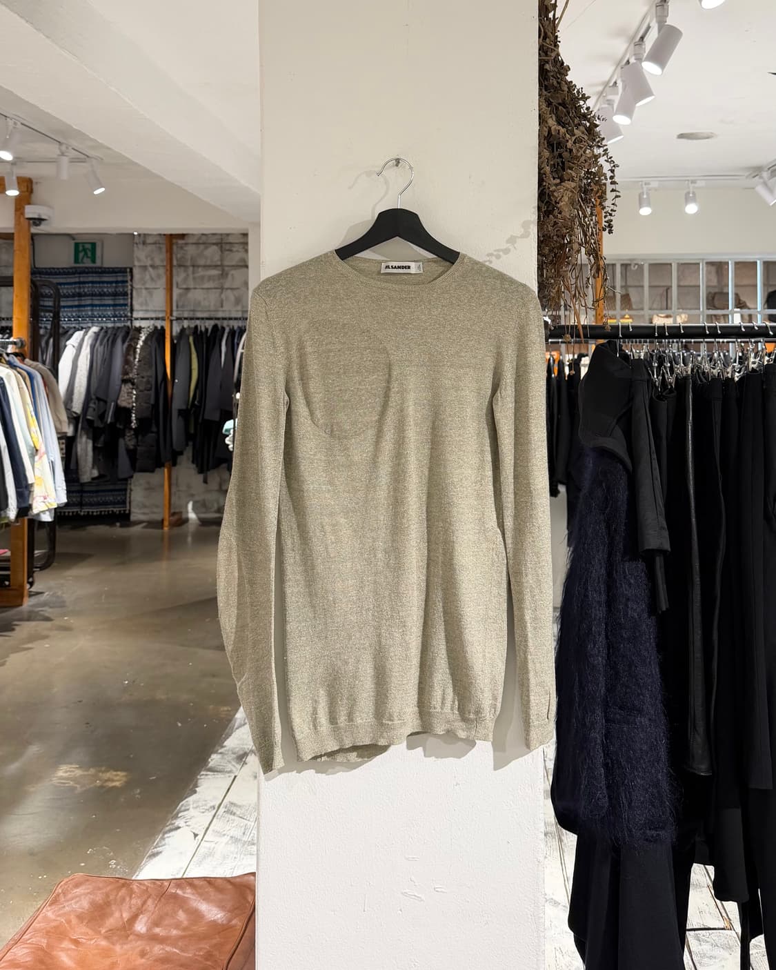 질샌더 베이지 캐시미어 크루넥 니트 스웨터 상품이미지1