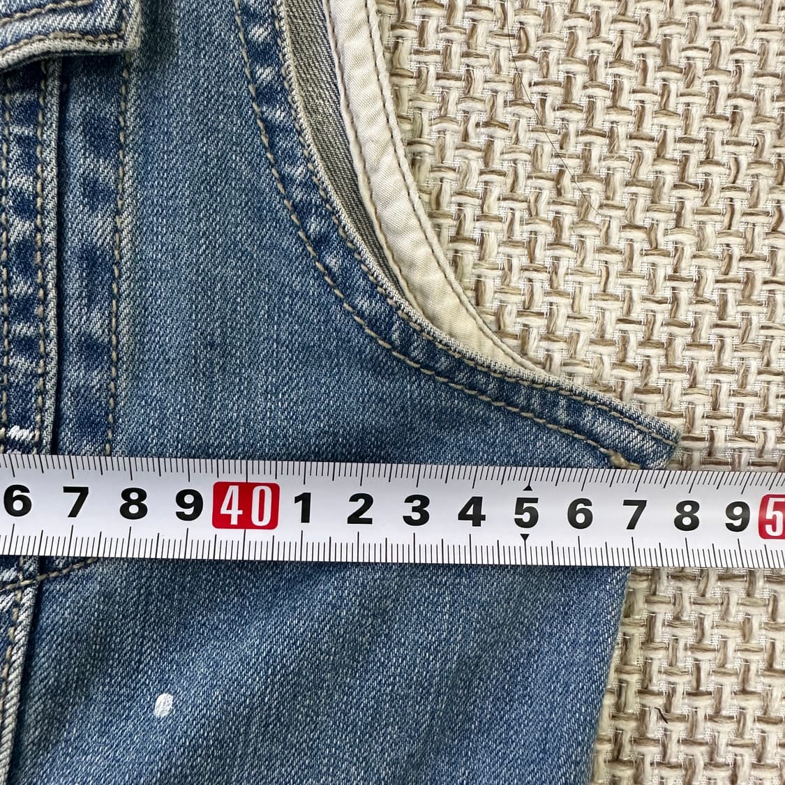 90 지프 빈티지 패치 데님 조끼 0407D 상품이미지5