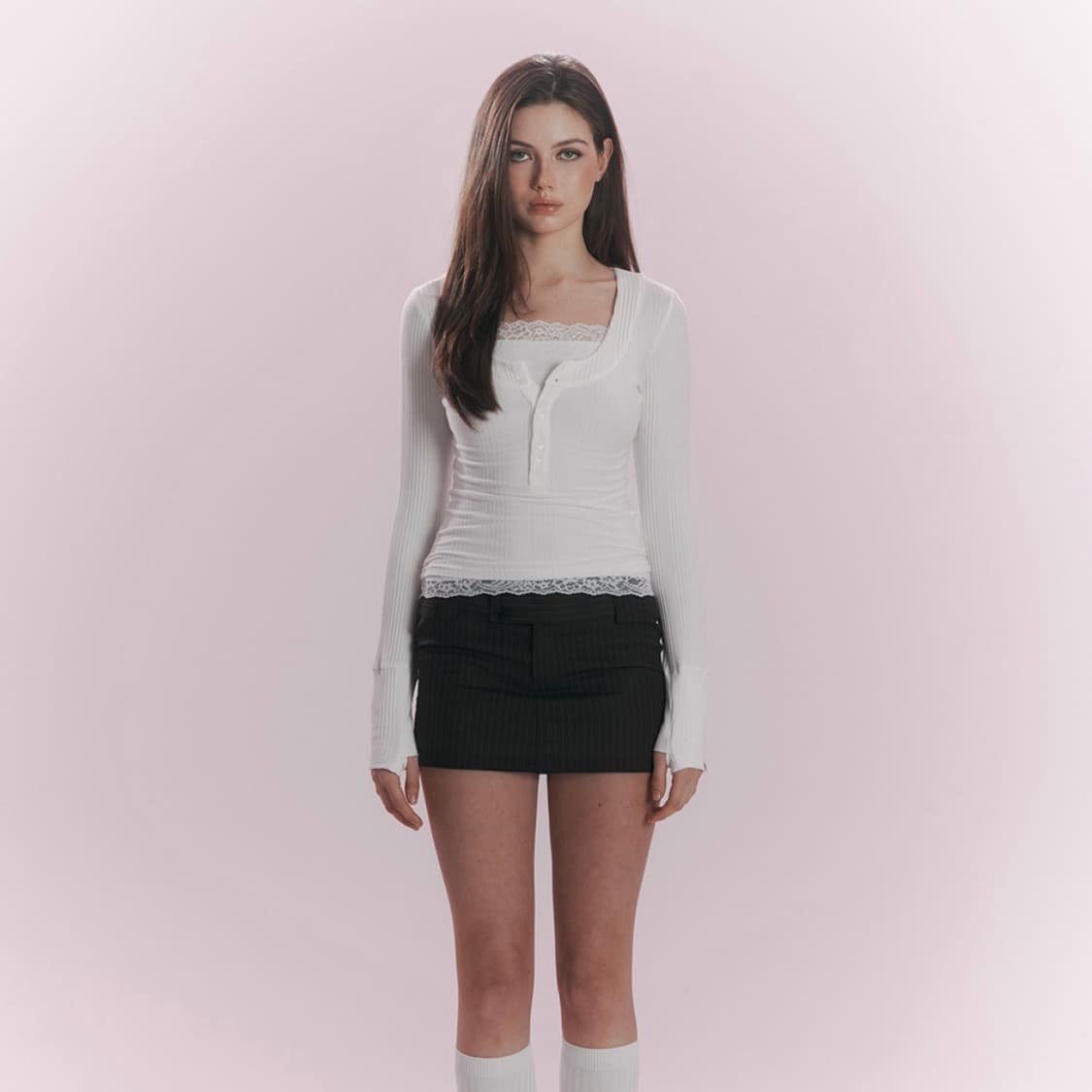 Tanny Button Ribbed Long Sleeve Top 상품이미지3