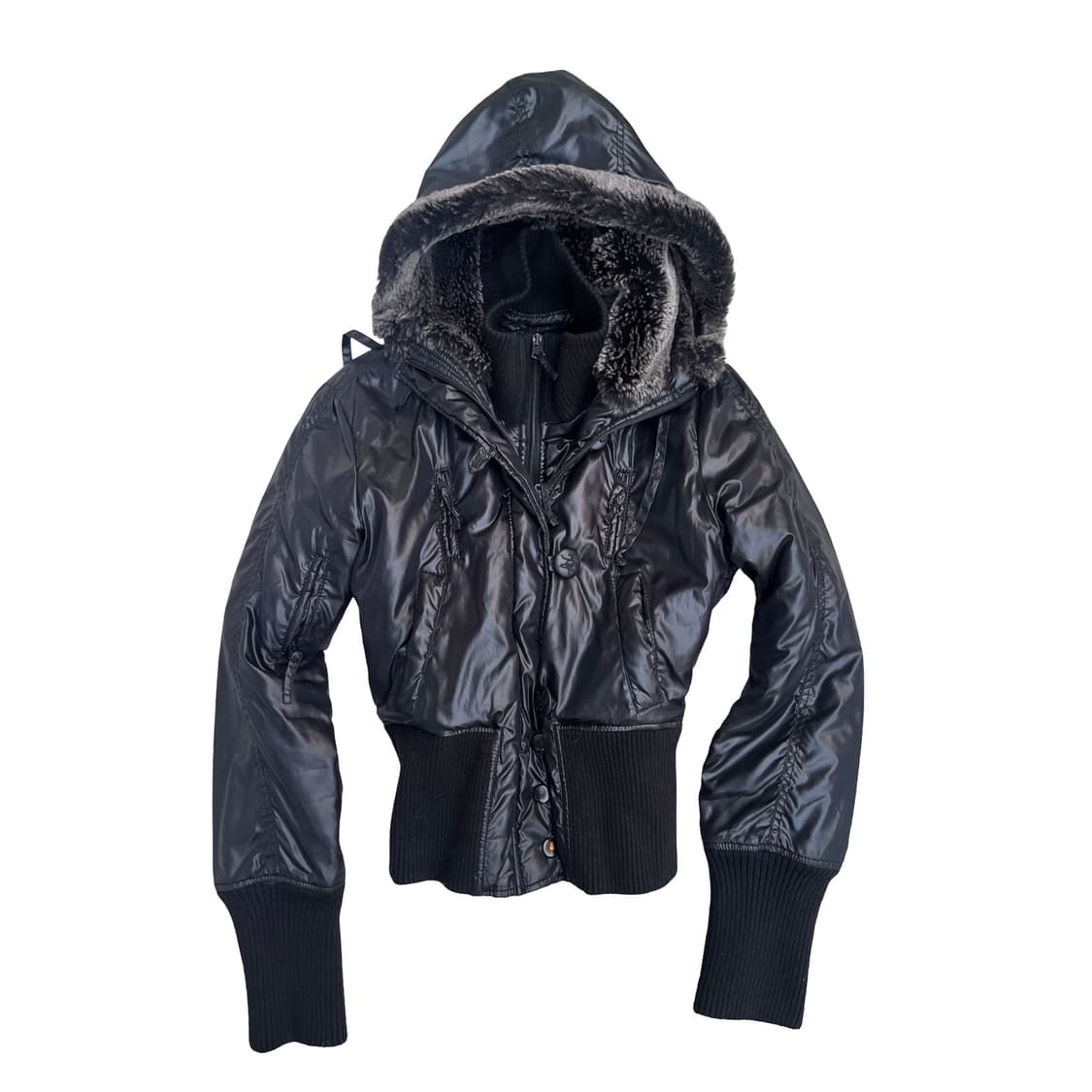 A/X 하이넥 퍼 후드 투웨이 패딩점퍼 상품이미지2