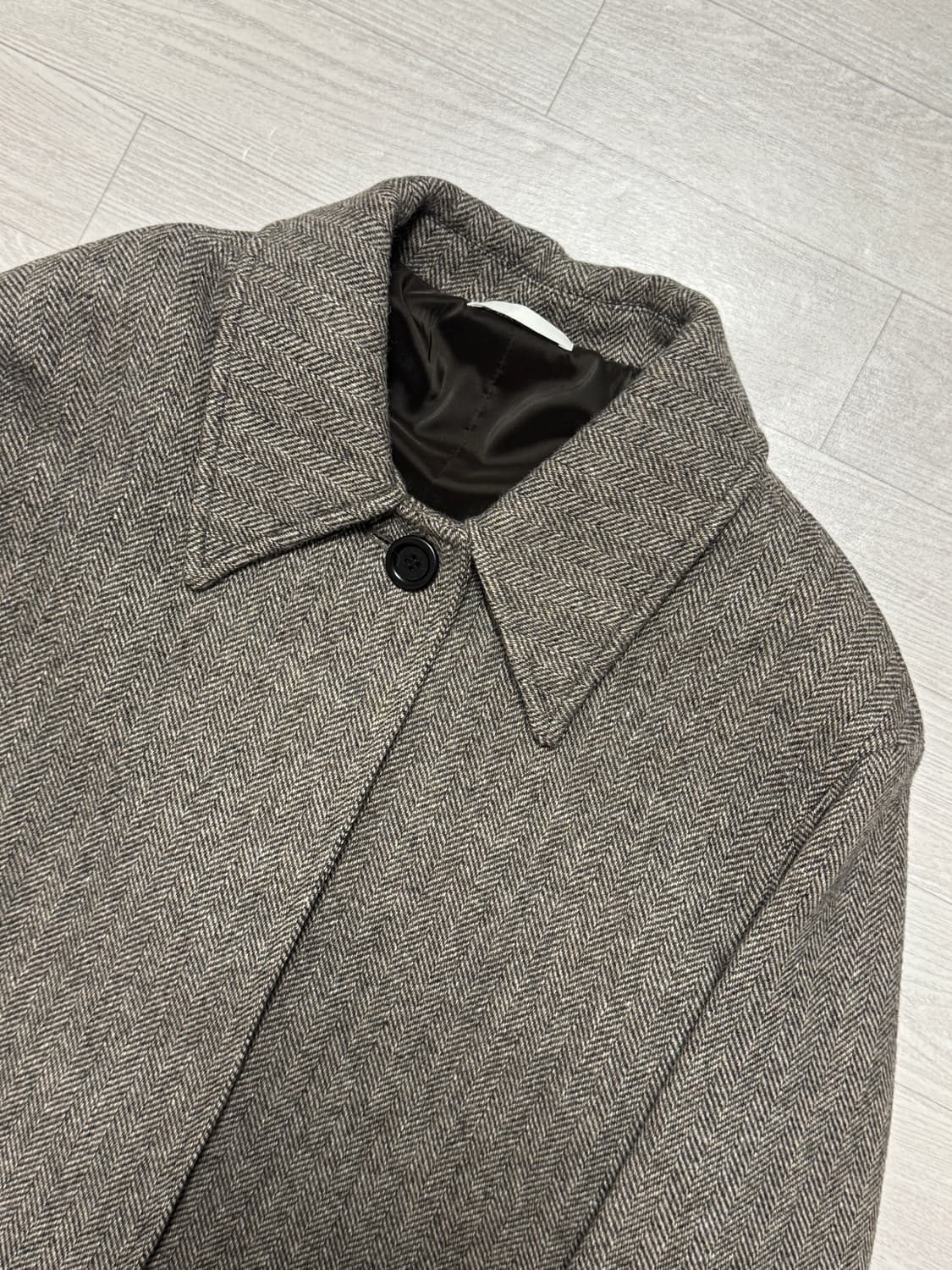 아모멘토 크롭 와이드 코트 브라운 상품이미지3