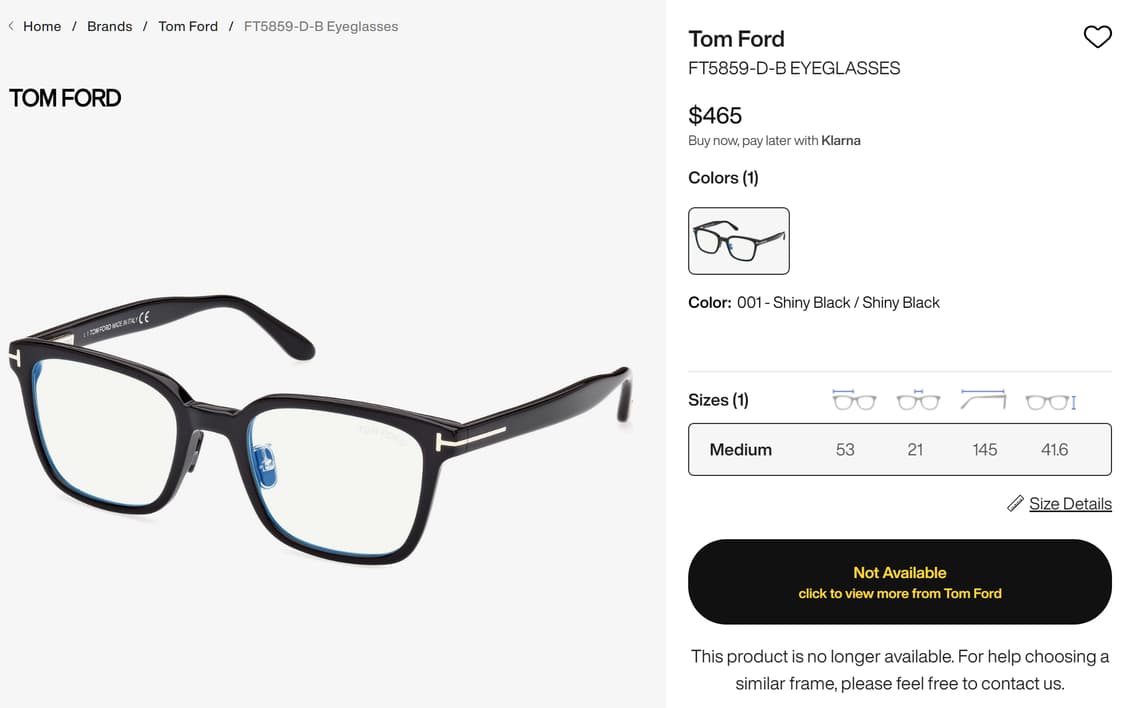 TOM FORD 톰포드 명품 아이웨어 오버 스퀘어 쉐입 안경 0110 상품이미지7