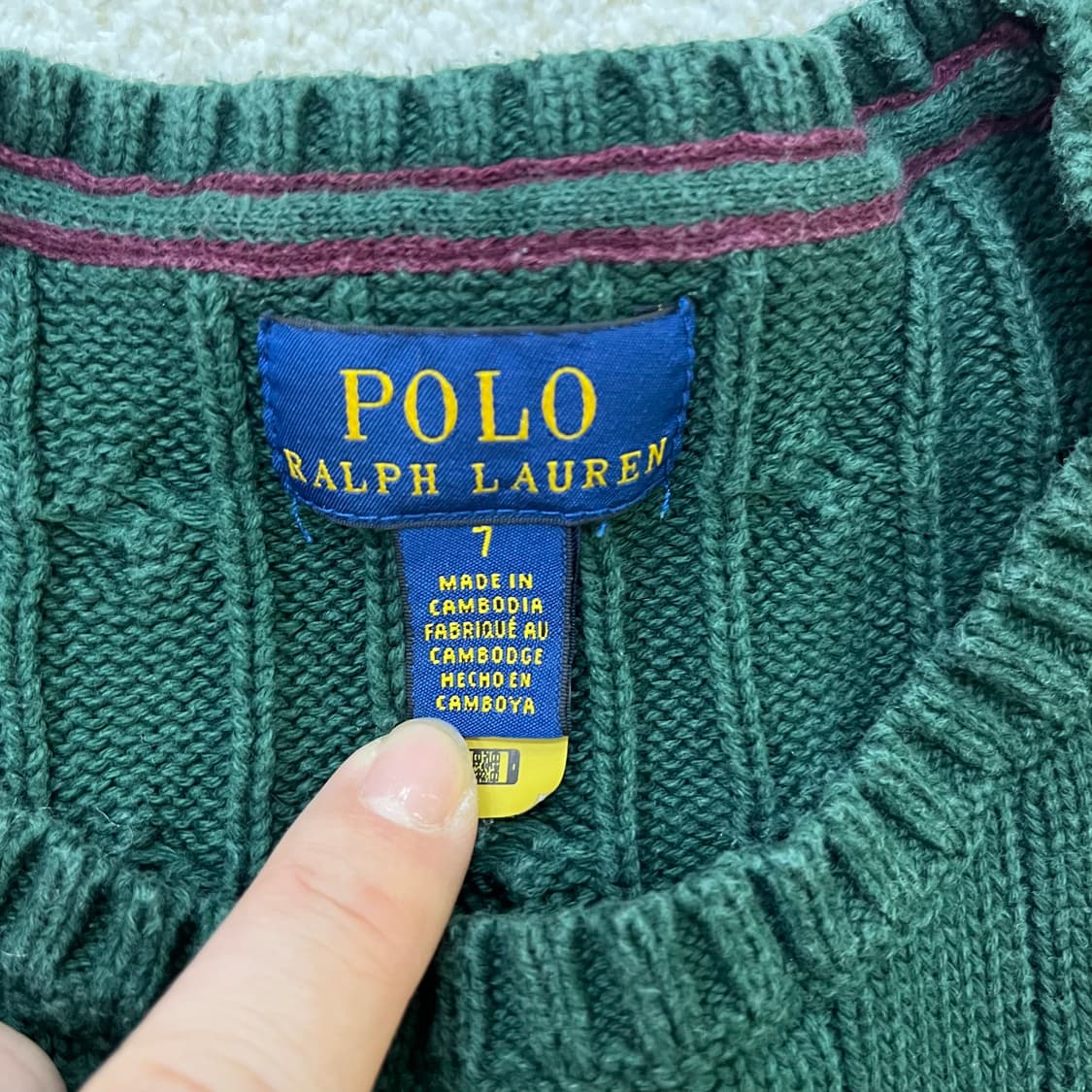 7 폴로랄프로렌 키즈 케이블 니트 0324M 상품이미지2