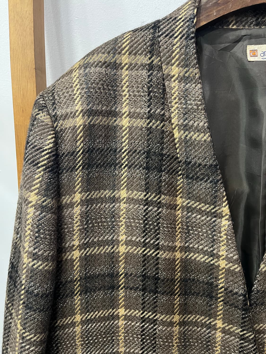 아미엘 체크 노카라자켓 상품이미지3