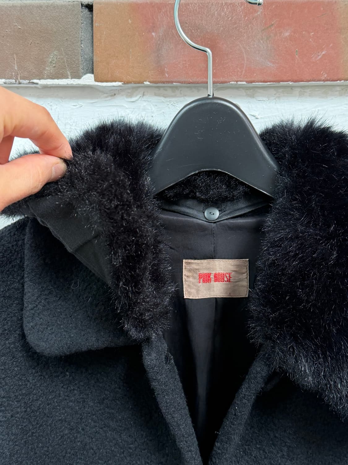 Pink House A라인 퍼 칼라 앙고라 울 혼방 코트 OS 상품이미지5