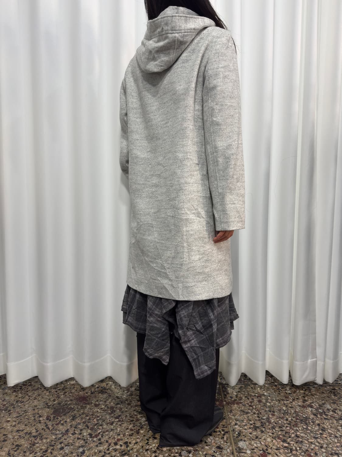 soft gray hood coat 상품이미지5