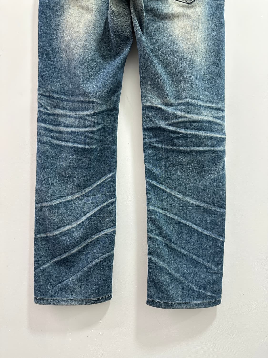 Vintage fade lines back zipper denim pan 상품이미지8