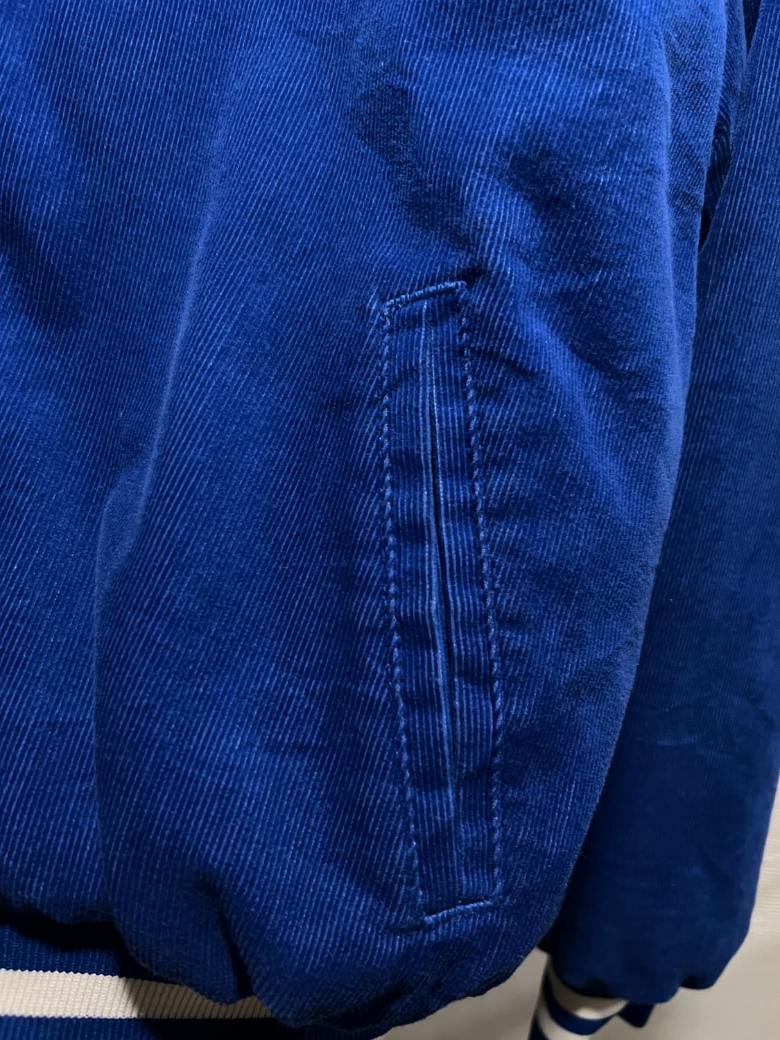 [XL]90's Made in USA 하키팀 블루 코듀로이 바시티 자켓 상품이미지5