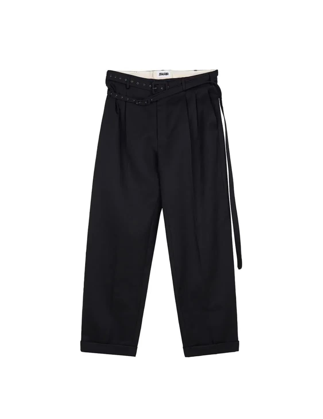 마리아노 스파다 벨티드 울 팬츠 블랙 상품이미지1