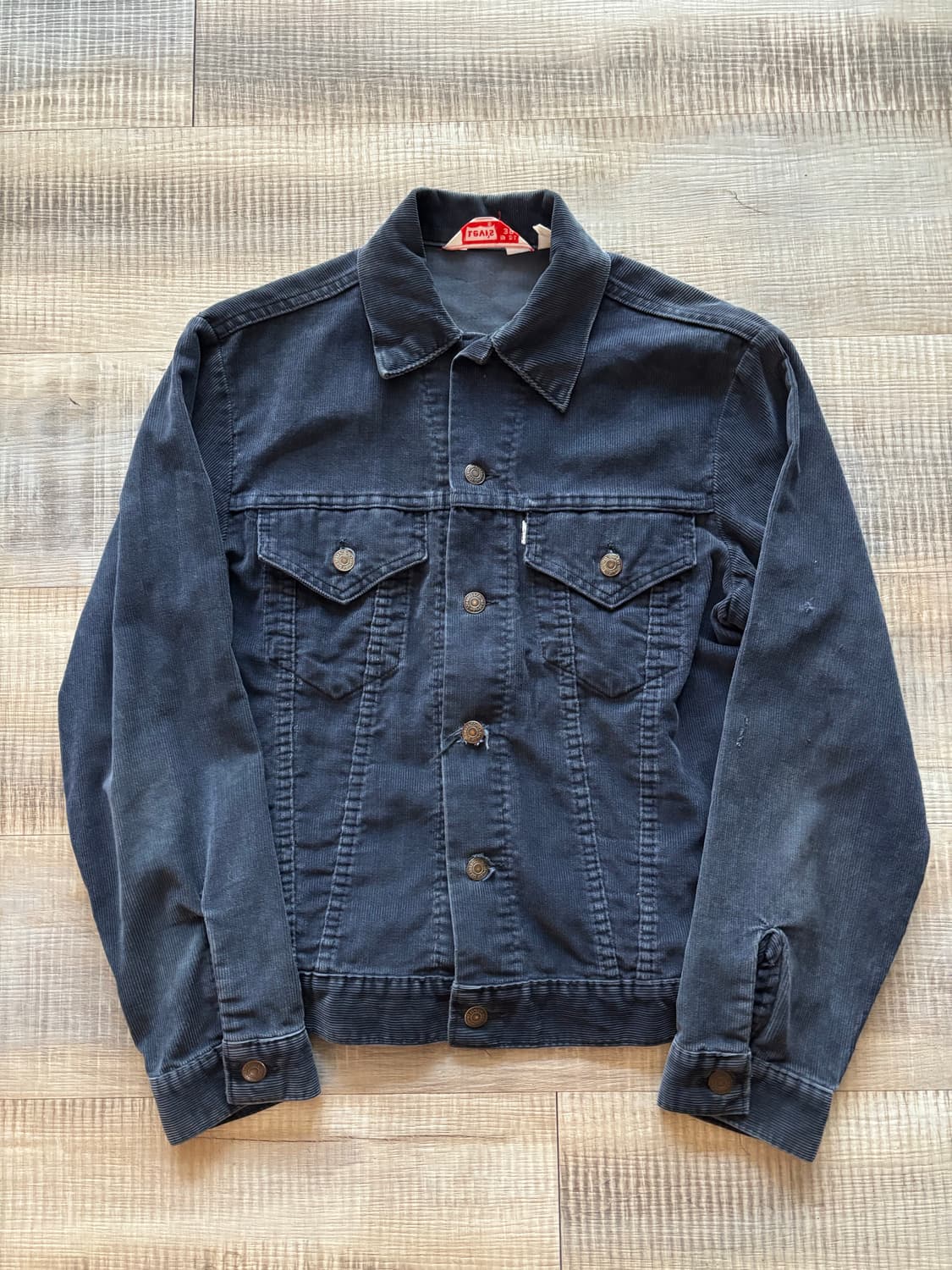 70s 리바이스 70505 코듀로이 트러커 자켓 네이비 상품이미지1