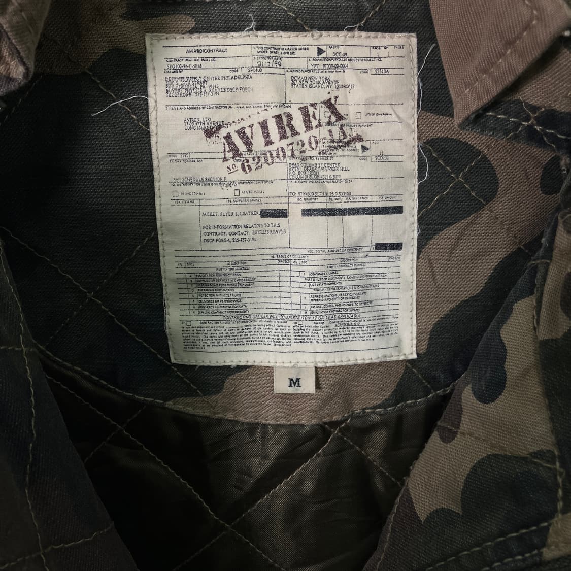 아비렉스 카모플라쥬 밀리터리 자켓 M 상품이미지3