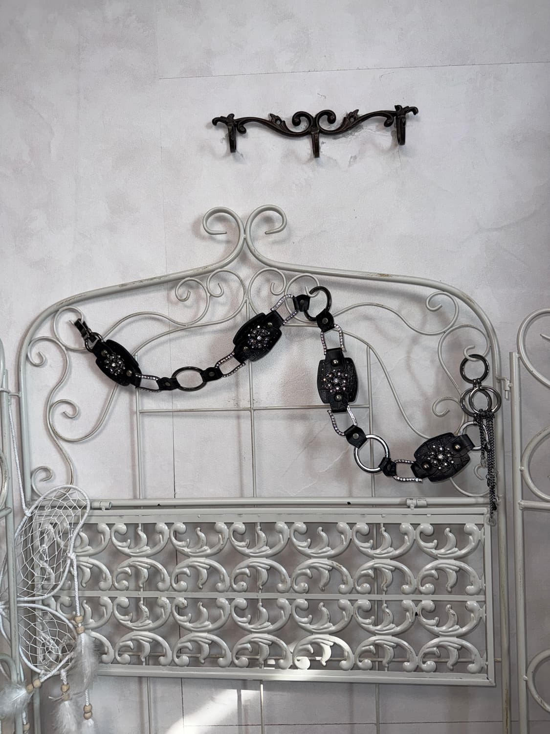 Black flower cubic chain belt 상품이미지1
