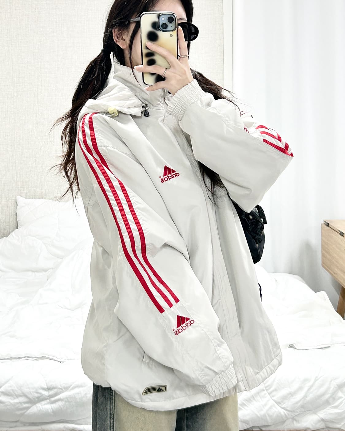 아디다스 90‘s 빅로고 삼선 누빔자켓 상품이미지4